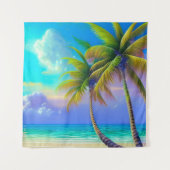 パームツリーズアズナイト秋トロピカル タペストリー (正面)