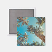 パームツリーズアットトロピカルビーチヴィンテージ マグネット (正面/裏面)