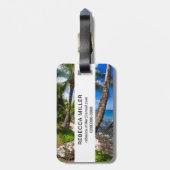 パームツリーズアロングハイドアウェイズビーチ ラゲッジタグ (裏面縦)