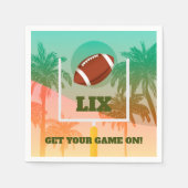 パームツリーズアンドサッカーアップライトパーティー スタンダードカクテルナプキン (正面)