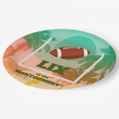 パームツリーズアンドサッカーアップライトパーティー ペーパープレート (アングル)