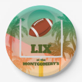 パームツリーズアンドサッカーアップライトパーティー ペーパープレート (正面)