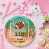 パームツリーズアンドサッカーアップライトパーティー ペーパープレート (パーティー)