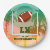 パームツリーズアンドサッカーアップライトパーティー ペーパープレート (正面)
