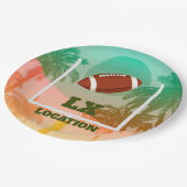 パームツリーズアンドサッカーアップライトパーティー ペーパープレート (アングル)