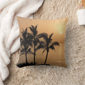 パームツリーズアンドロマンティックサンセット クッション (ブランケット)
