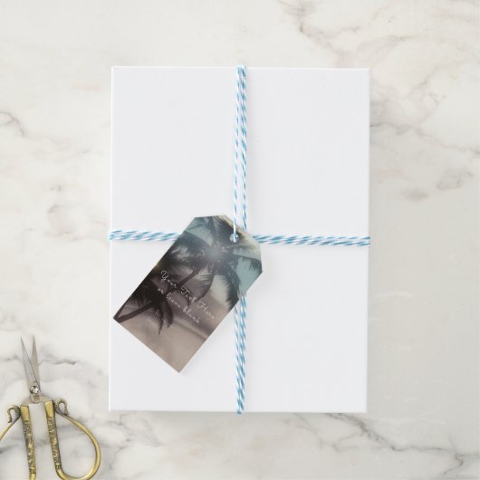 パームツリーズエレガントトロピカルビーチパーティーの好意 ギフトタグ (より糸付き)