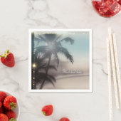 パームツリーズエレガントトロピカルビーチパーティー スタンダードカクテルナプキン (インサイチュ)