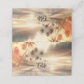 パームツリーズオレンジサンセットビーチ結婚式 プレイスカード (外部開封)