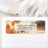 パームツリーズオレンジサンセットビーチ結婚式 ラベル (インサイチュ)