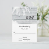 パームツリーズオンウッドビーチ結婚式RSVP 出欠カード (スタンド正面)