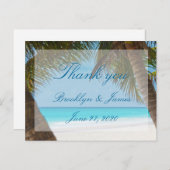 パームツリーズオンビーチ結婚式サンキューポストカード ポストカード (正面/裏面)