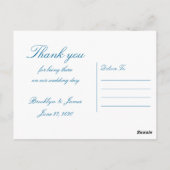 パームツリーズオンビーチ結婚式サンキューポストカード ポストカード (裏面)