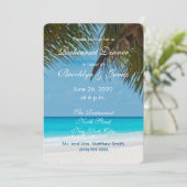 パームツリーズオンビーチ結婚式リハーサル招待状 招待状 (スタンド正面)