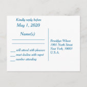 パームツリーズオンビーチ結婚式RSVPポストカード インビテーションポストカード (裏面)