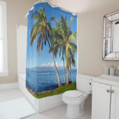 パームツリーズオーバーモロキニハワイビーチ シャワーカーテン (インサイチュ)