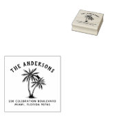 パームツリーズカーブ文字ファミリー名差出人住所 ラバースタンプ (押印)