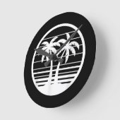 パームツリーズサマーバケーション ラウンド壁時計 (傾斜)