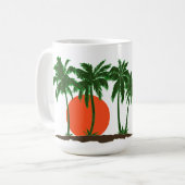 パームツリーズサンセットサンサーフビーチ コーヒーマグカップ (正面左)