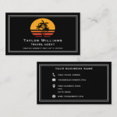 パームツリーズサンセットトロピカルビーチおもしろい旅行代理店 名刺 (正面/裏面)