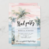 パームツリーズサンセット卒業パーティー セーブザデート (正面/裏面)