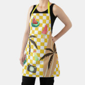 パームツリーズサーフ市松模様にボードサマー エプロン (インサイチュ)