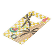 パームツリーズサーフ市松模様にボードサマー クレジットカード栓抜き (正面アングル)