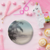 パームツリーズシエレガントックトロピカルビーチパーティー ペーパープレート (パーティー)