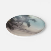 パームツリーズシエレガントックトロピカルビーチパーティー ペーパープレート (アングル)