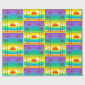 パームツリーズシーサイドラッピング紙 ラッピングペーパー (フラット)