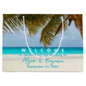 パームツリーズデスティネーションウェディングウェルカム紙バッグ ラージペーパーバッグ (正面)