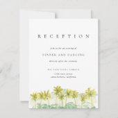 パームツリーズトロピカルウェディングレセプションエンクロージャ 招待状 (正面)