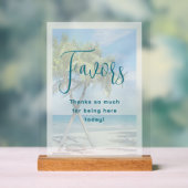 パームツリーズトロピカルウェディングレセプション アクリルサイン (ニュートラル)