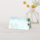 パームツリーズトロピカルサンドビーチエキゾチック結婚ズ プレイスカード (裏面)