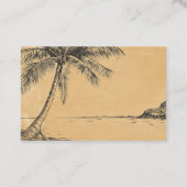パームツリーズトロピカルビーチヴィンテージスタイルスケッチ 名刺 (裏面)