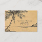 パームツリーズトロピカルビーチヴィンテージスタイルスケッチ 名刺 (正面)