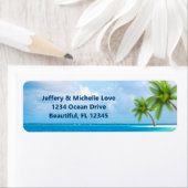 パームツリーズトロピカルビーチ差出人住所 ラベル (インサイチュ)