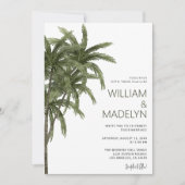 パームツリーズトロピカル結婚アイランド 招待状 (正面)