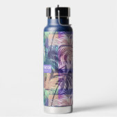パームツリーズパターンカスタム文字 ウォーターボトル (左面)