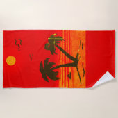 パームツリーズビーチ!オレンジビーチタオル ビーチタオル (正面)