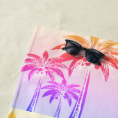 パームツリーズピンクパープルオレンジサンセットプ名門私立校風のール ビーチタオル (インサイチュ)