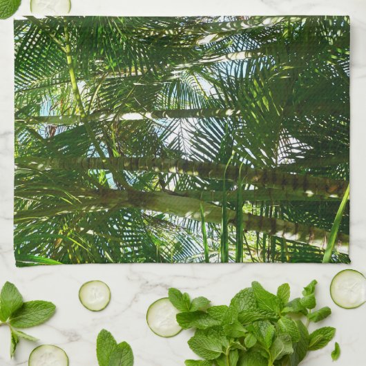 パームツリーズフォレストトロピカル自然 キッチンタオル (折り畳み)