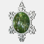 パームツリーズフォレストトロピカル自然 スノーフレークピューターオーナメント (右)