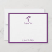 パームツリーズフラットサンキューカード – 紫 サンキューカード (正面)