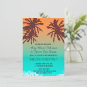 パームツリーズブルー海ビーチ結婚式招待状ビーチ2 招待状 (スタンド正面)