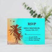 パームツリーズブルー海ビーチ結婚式RSVPビーチ2 出欠カード (スタンド正面)
