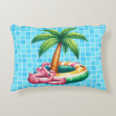 パームツリーズプールパーティーフラミンゴ アクセントクッション (正面)