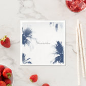 パームツリーズホワイトグラモールシックモダントロピカル スタンダードカクテルナプキン (インサイチュ)