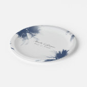 パームツリーズホワイトグラモールシックモダントロピカル ペーパープレート (アングル)