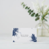 パームツリーズホワイトグラモールシックモダントロピカル 名刺 (スタンド正面)